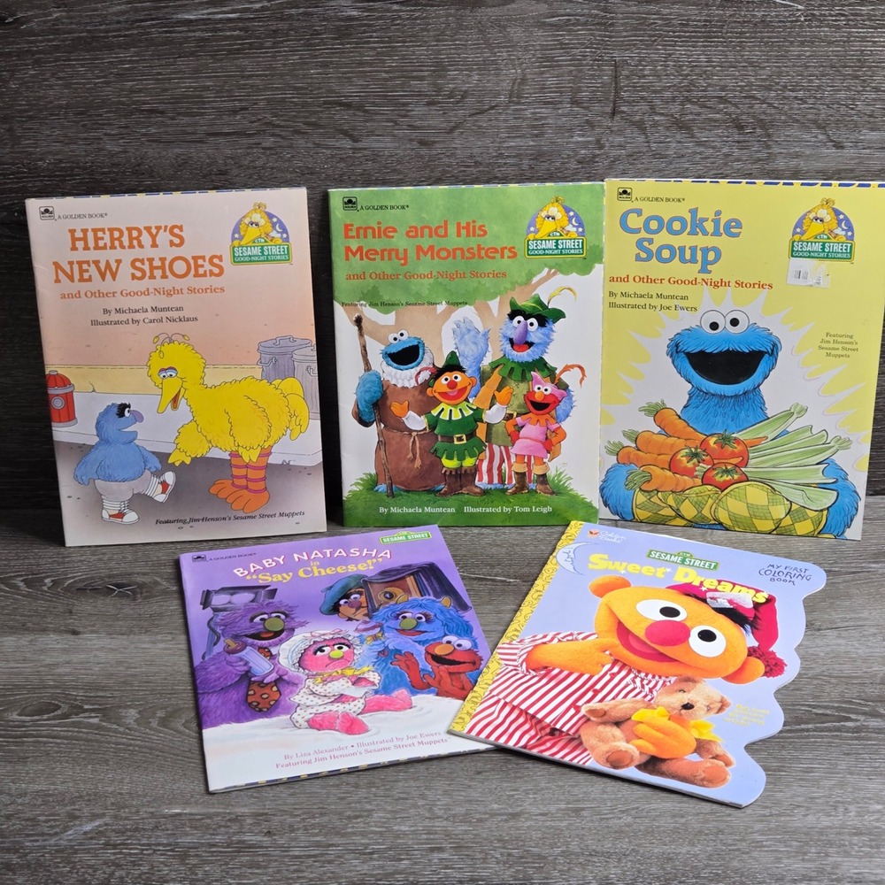 Vintage Sesame‎ Street A Golden Book Lot of 6 Good-Night Stories